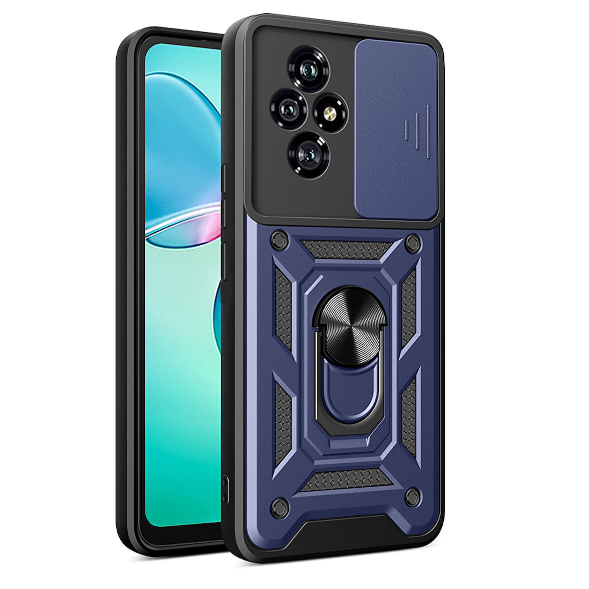 Honor 200 Uyumlu Kılıf Magnetik Standlı Kamera Korumalı Zore Sürgülü Vega Kapak