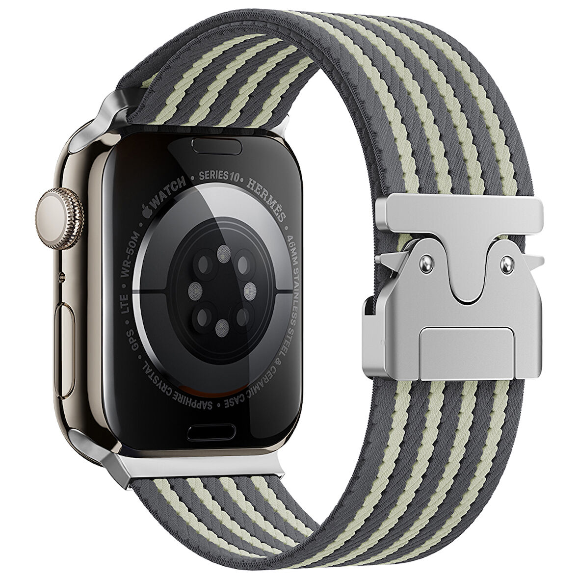 Apple Watch 10 46mm Uyumlu Zore KRD-133 Naylon Kumaş Hasır Örgülü Kordon