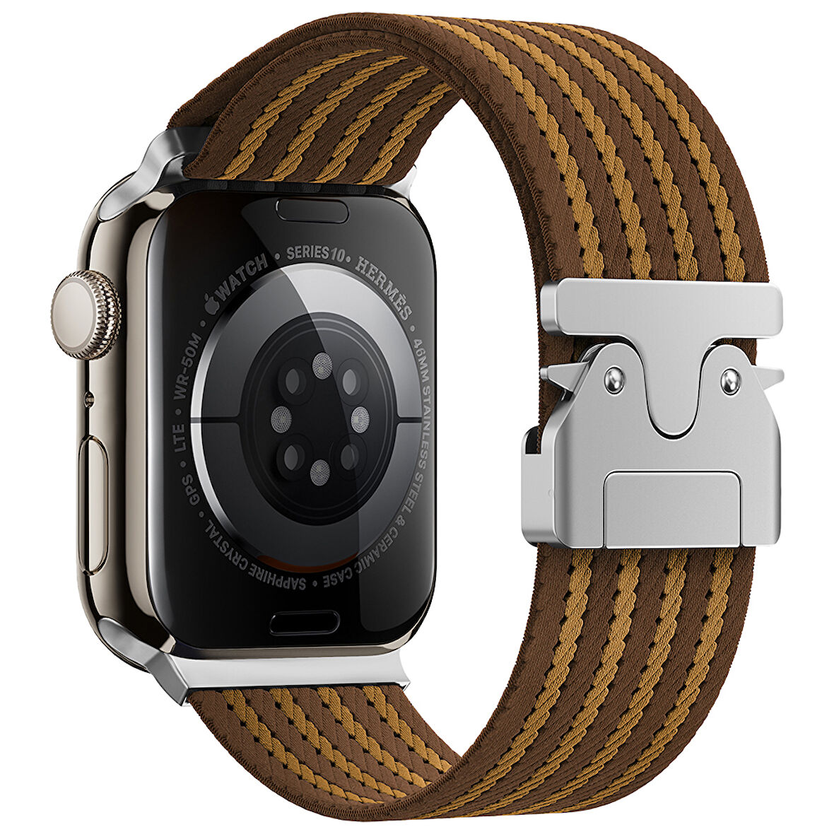 Apple Watch 10 46mm Uyumlu Zore KRD-133 Naylon Kumaş Hasır Örgülü Kordon