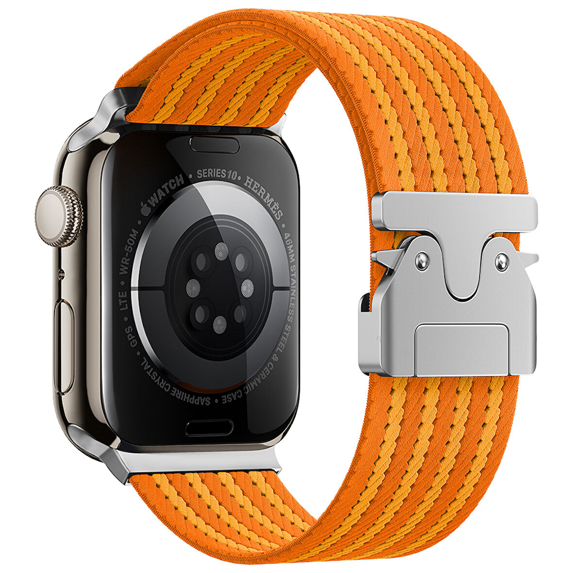Apple Watch 10 46mm Uyumlu Zore KRD-133 Naylon Kumaş Hasır Örgülü Kordon