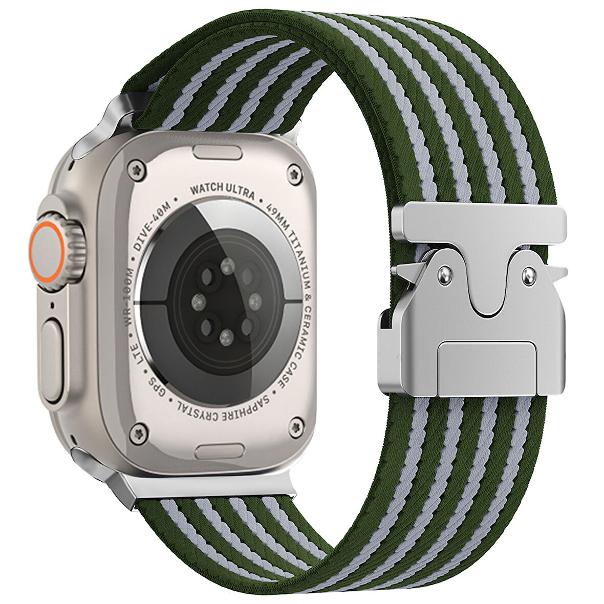 Apple Watch 49mm Uyumlu Zore KRD-133 Naylon Kumaş Hasır Örgülü Kordon