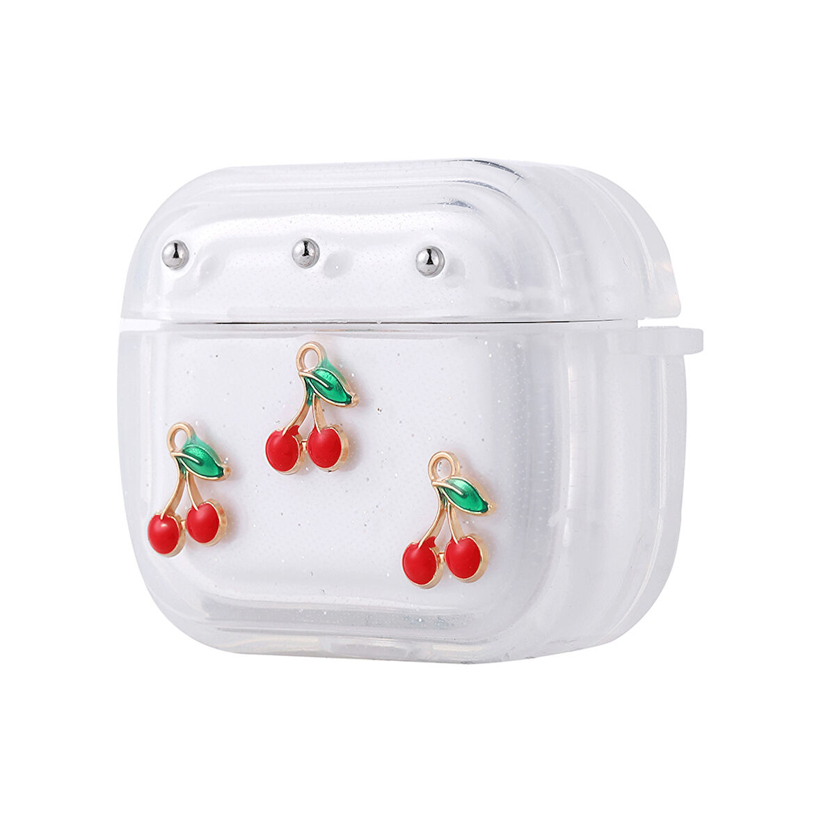 Apple Airpods 3. Nesil Uyumlu Zore Airbag 44 Airbag Tasarımlı Simli Şeffaf Kutup Kılıf