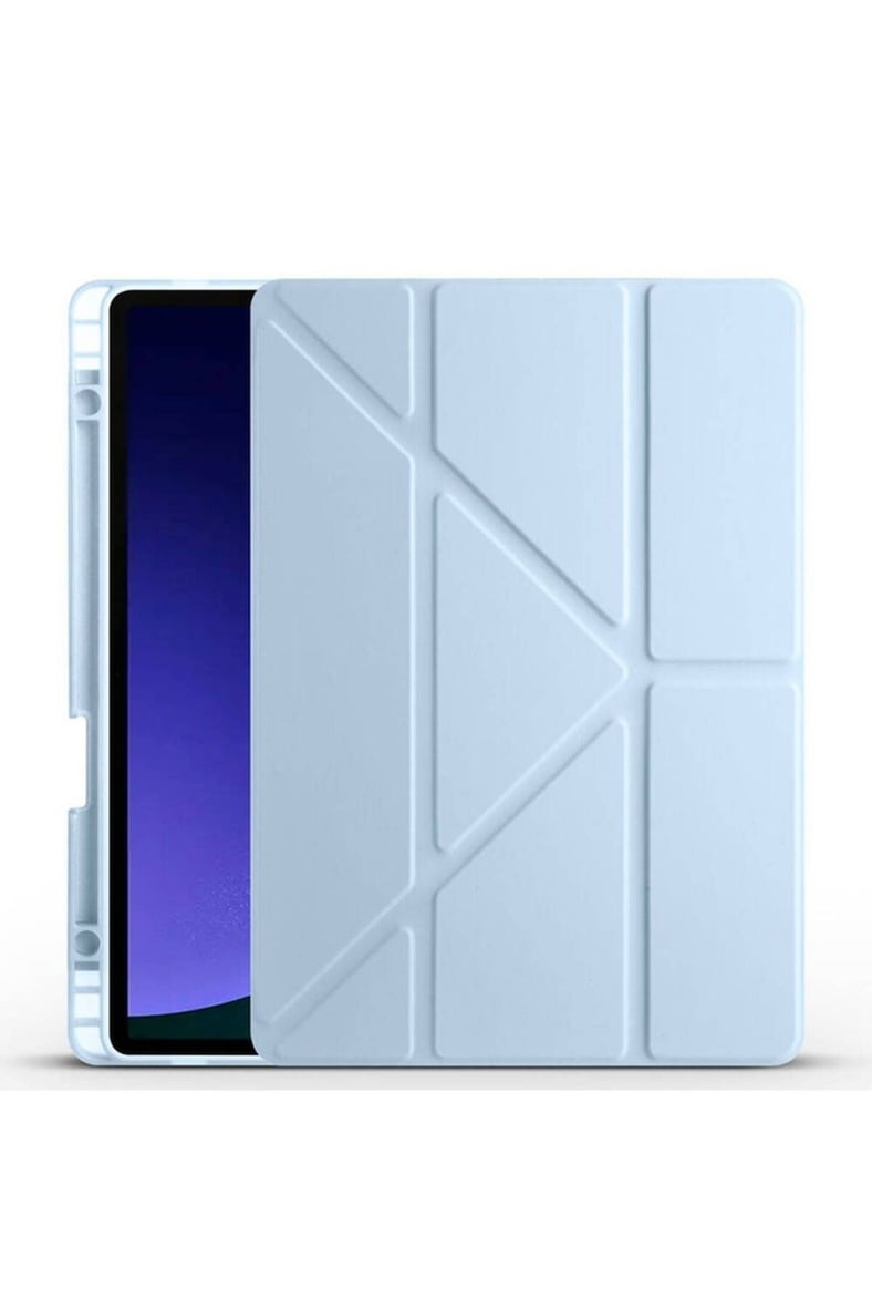 Samsung Galaxy Tab S9 Uyumlu Kılıf Zore Tri Folding Kalem Bölmeli Standlı Kılıf