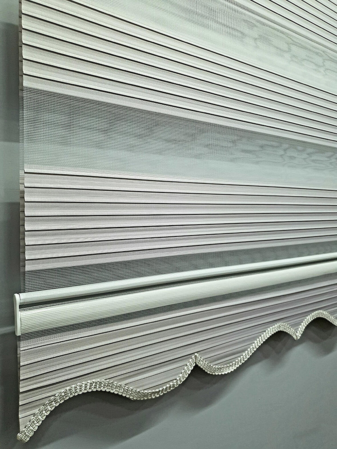 BBB Pliseli Açık Gri Stor Zebra Perde MZ485 Hemen Kargo