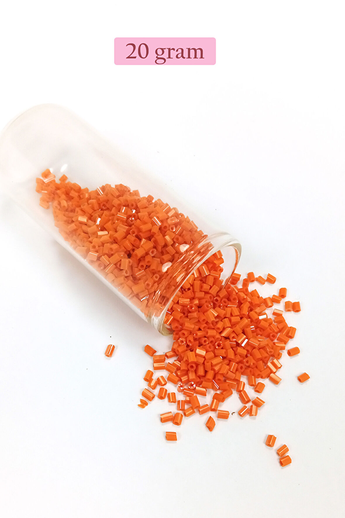 Kesme Cam Boncuk 2mm - 20 Gram - Turuncu -BNC305