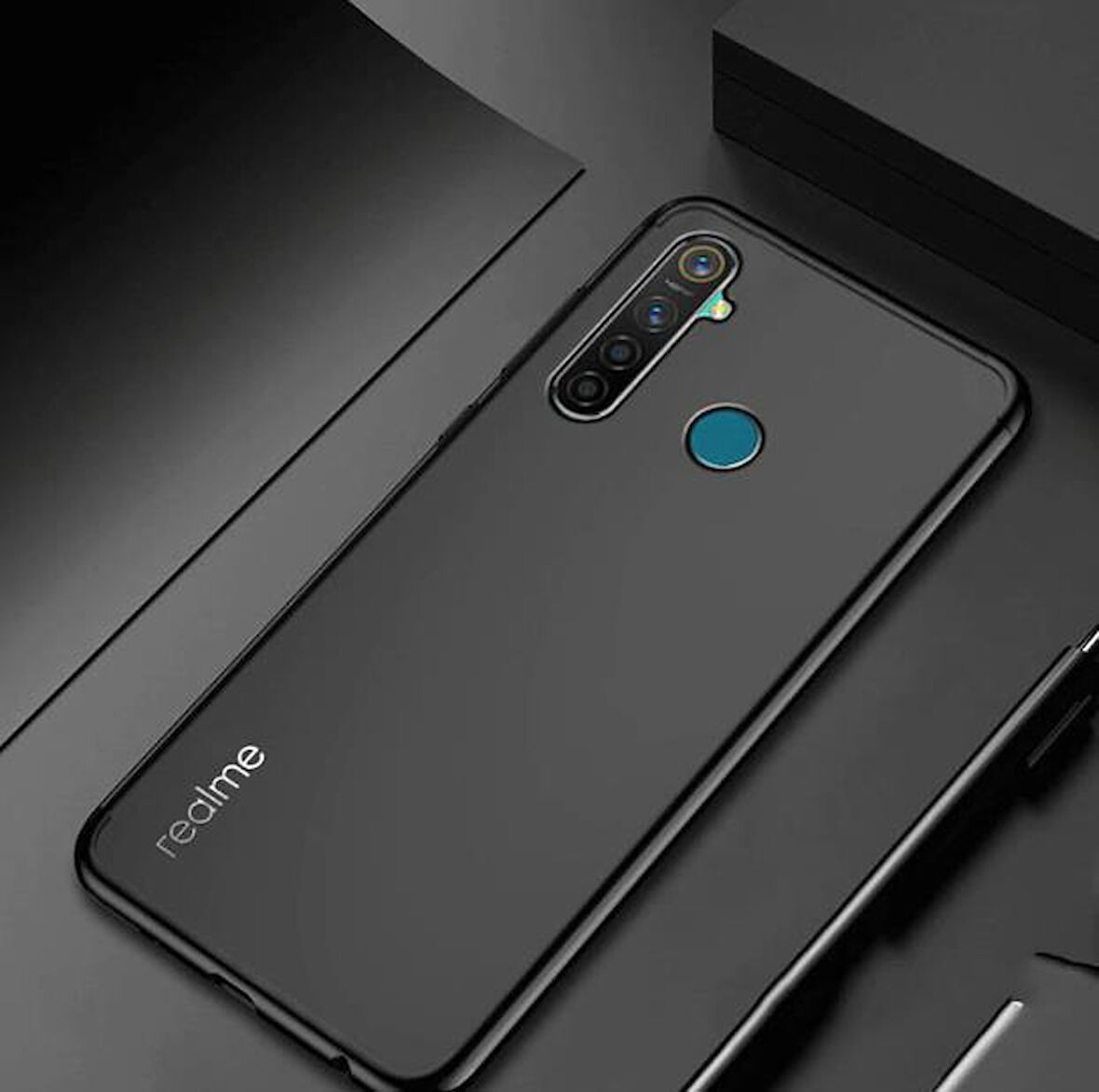 Realme 5İ/6İ/C3 Kılıf İnce Köşeleri Renkli Şeffaf Silikon