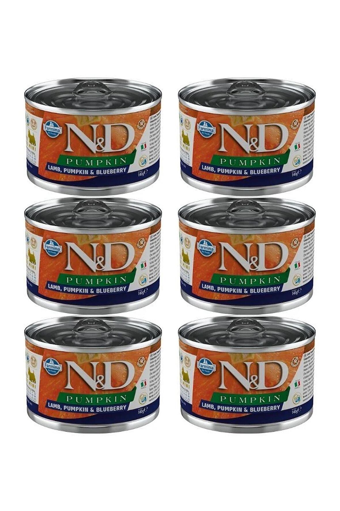 N&D Pumpkin Kuzu ve Yabanmersinli Tahılsız Mini Irk Yetişkin Köpek Konservesi 140 Gr x 6 Adet