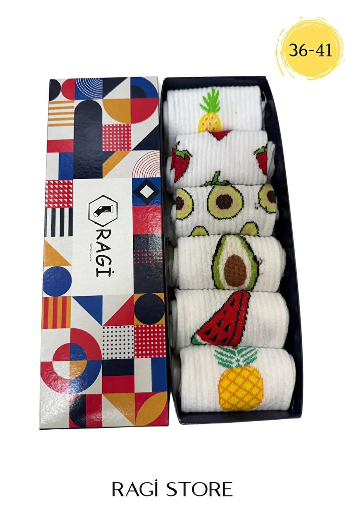 6'lı Karışık Desen Unisex Kolej Çorap