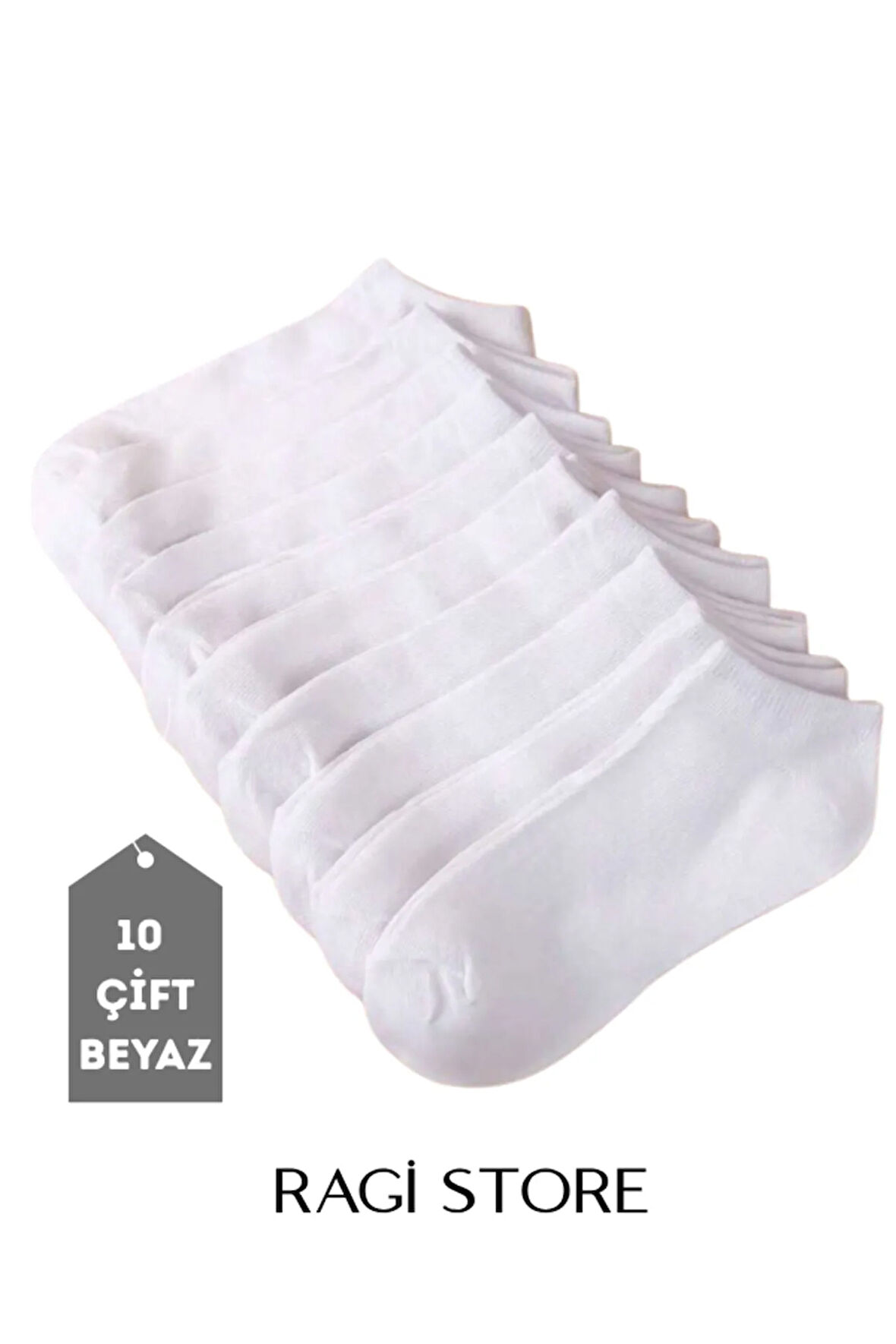 10'lu Beyaz Erkek Bilek Patik Çorap