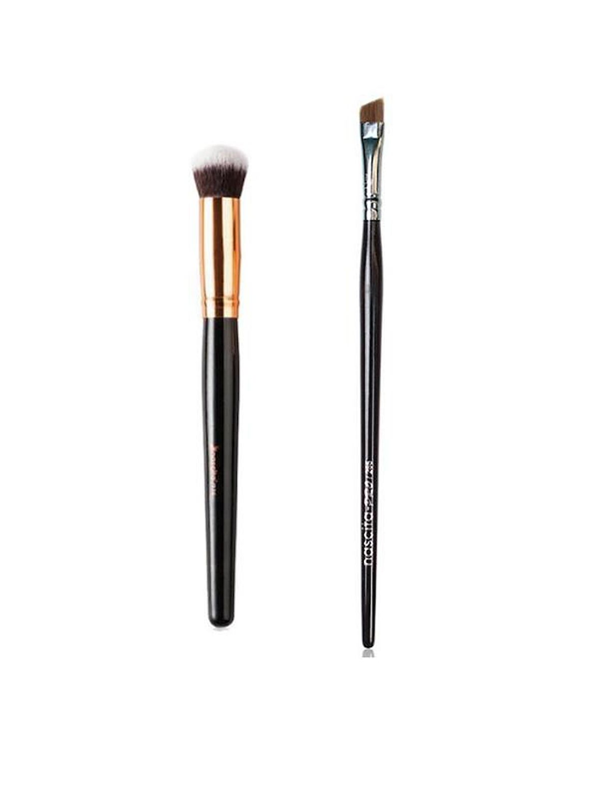 Nascita Oval Yapılı Kapatıcı Fırçası 136+Nascita Pro Açılı Eyeliner Fırçası 265