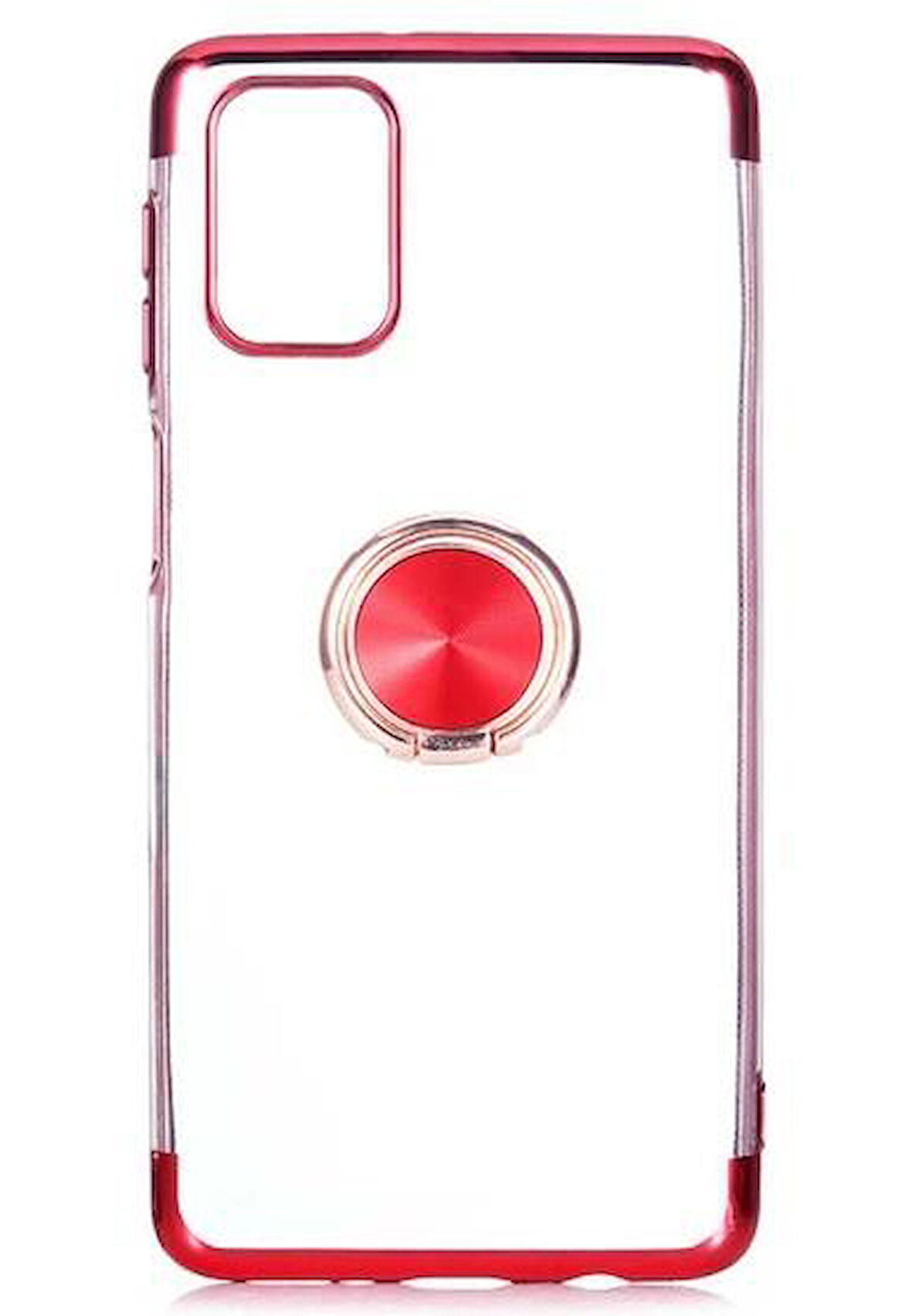 Galaxy M31S Kılıf Kenarları Renkli Yüzüklü Manyetik Silikon