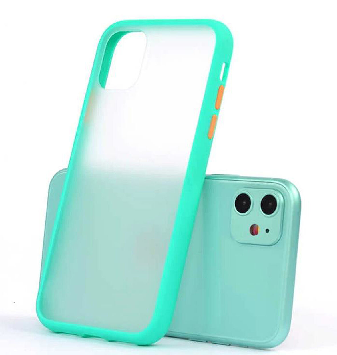 iPhone 11 Kılıf Mat Yüzey Renkli Kenar Silikon