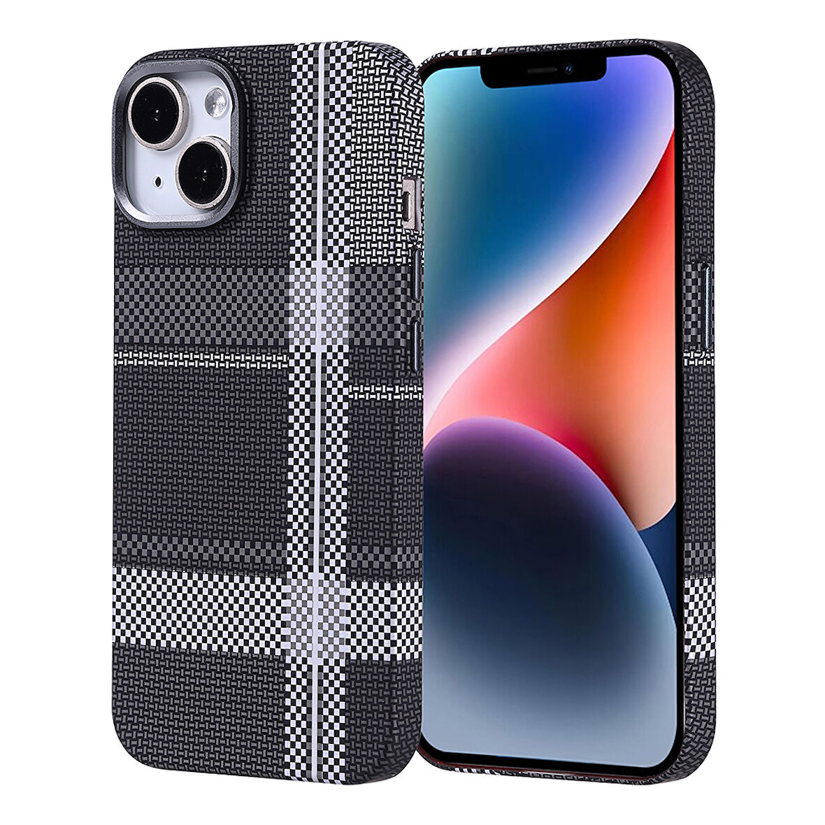 iPhone 13/14 Kılıf Magsafe Şarj Özellikli Karbon Fiber Görünümlü Ultra İnce Premium Next Kapak