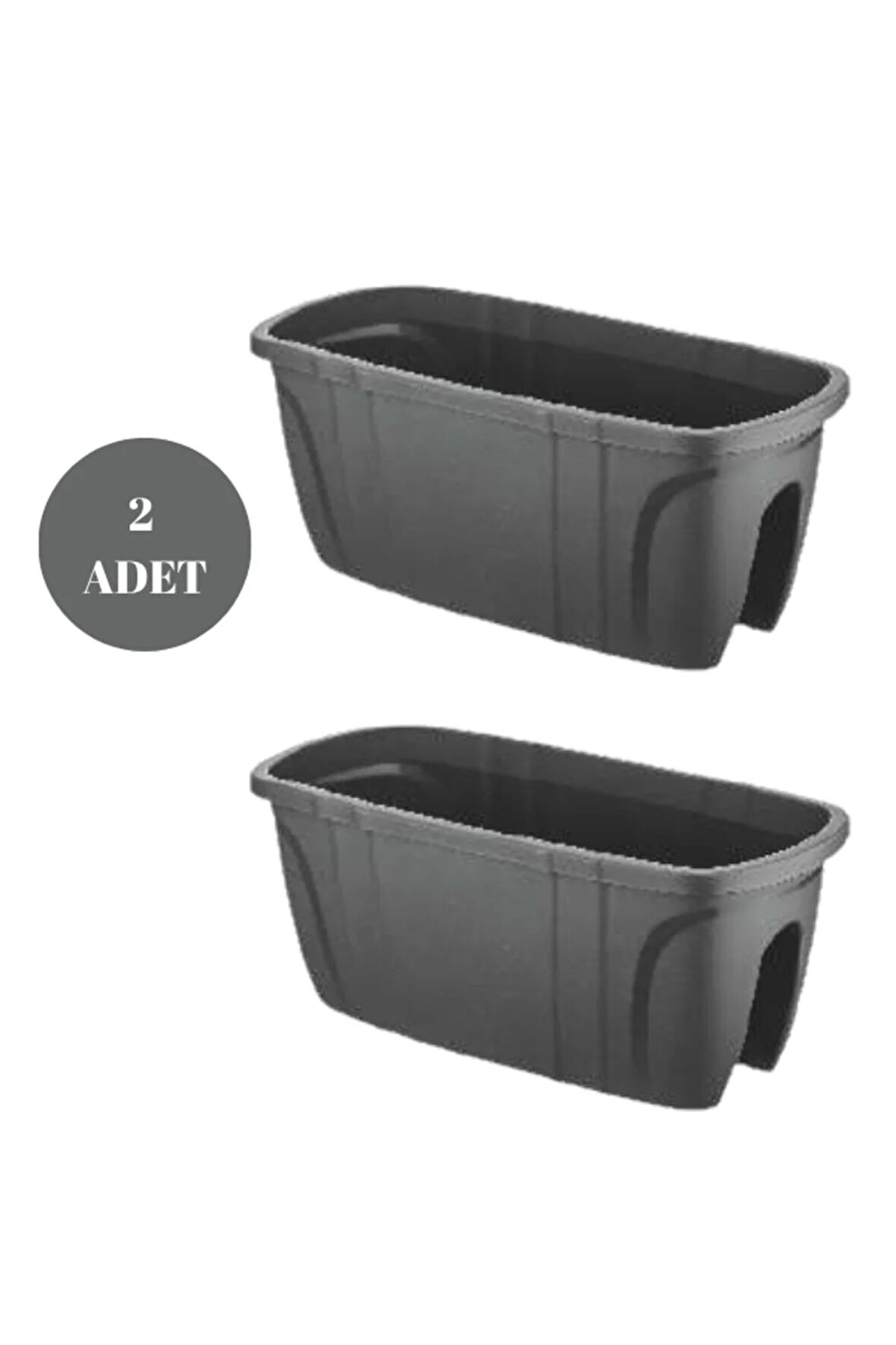 Opal Balkon Saksısı Bahçe Saksısı Büyük Boy Opal Saksı 2 Adet 29x59x25