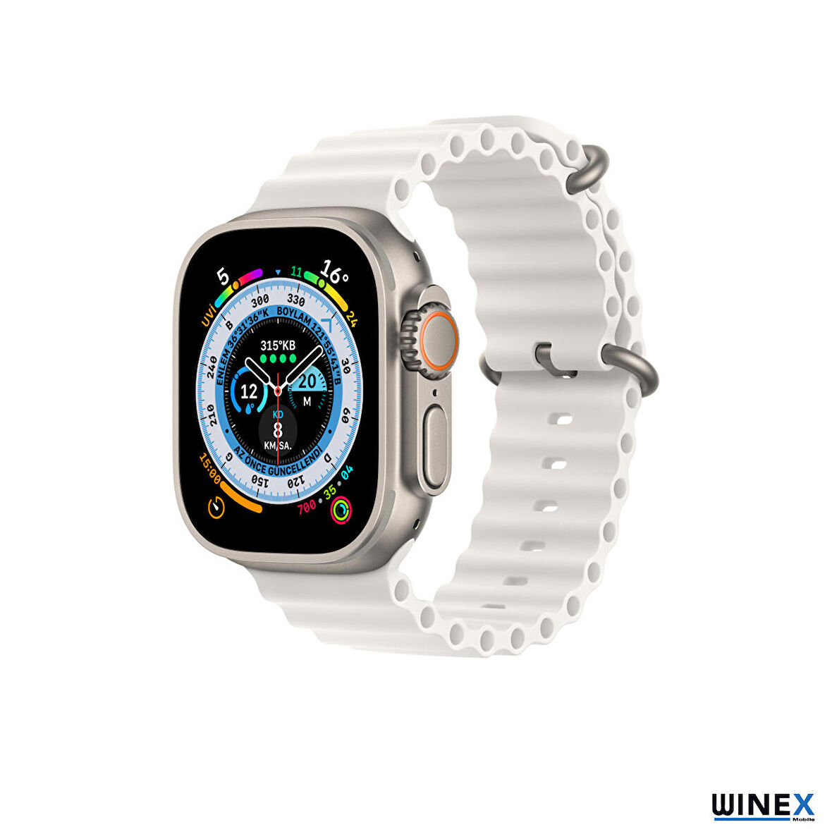 Global 42-49mm Yeni Nesil Apple Uyumlu Akıllı Saat Kordonu Silikon Beyaz