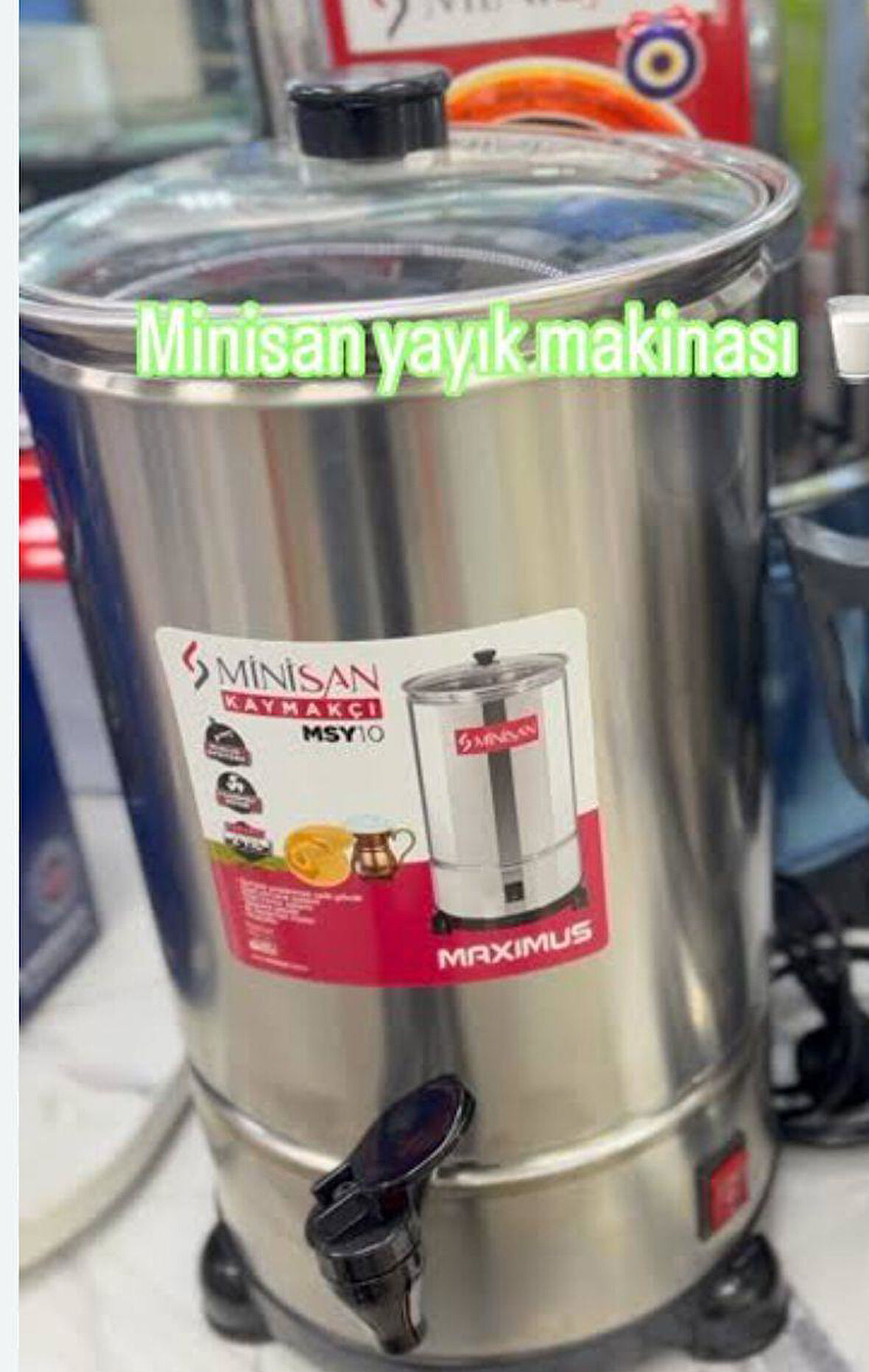 MİNİSAN 10 LT YAYIK MAKİNESİ MUSLUKLU  KAYMAKÇI 