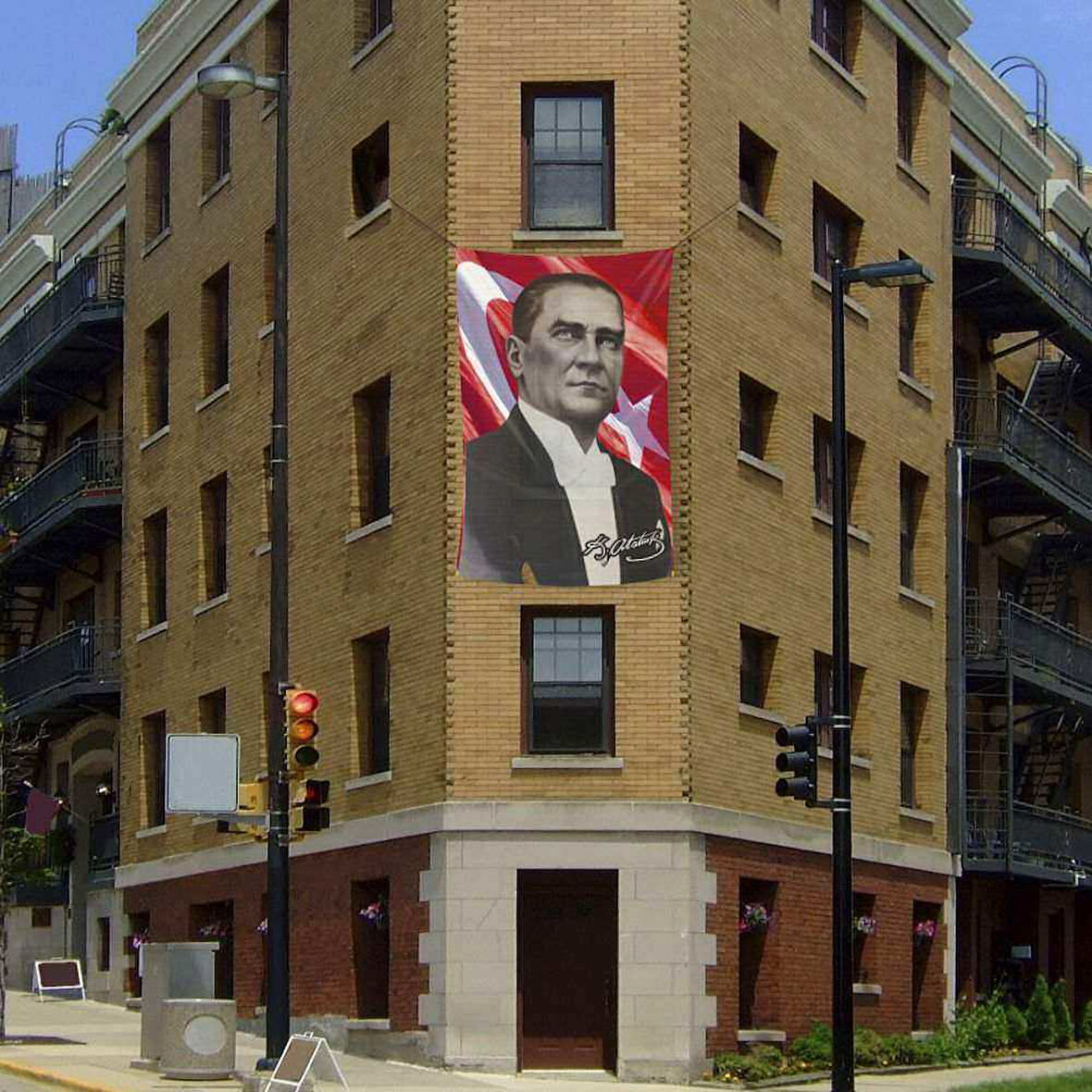 Mustafa Kemal Atatürk Ay-yıldız Poster Dış Cephe Bayrağı - 200x300cm (2 X 3 Metre)