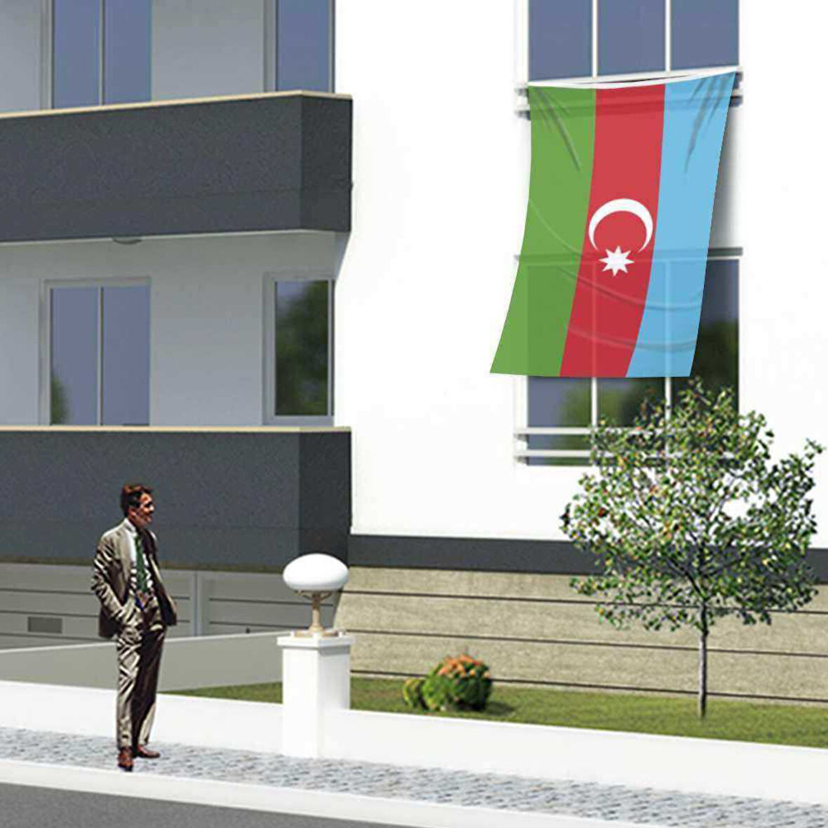 Azerbaycan Cumhuriyeti Bayrağı -150x225 Cm Bayrak