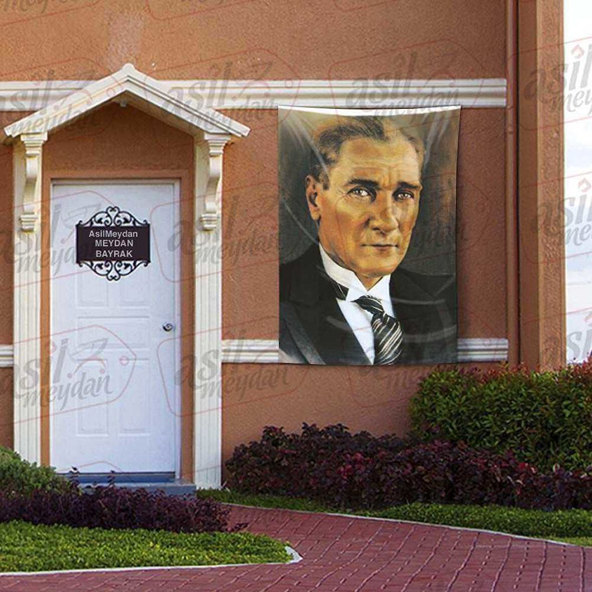Takım Elbiseli Şık Gazi Mustafa Kemal Atatürk - Portre- Poster Bayrak 100x150 Cm