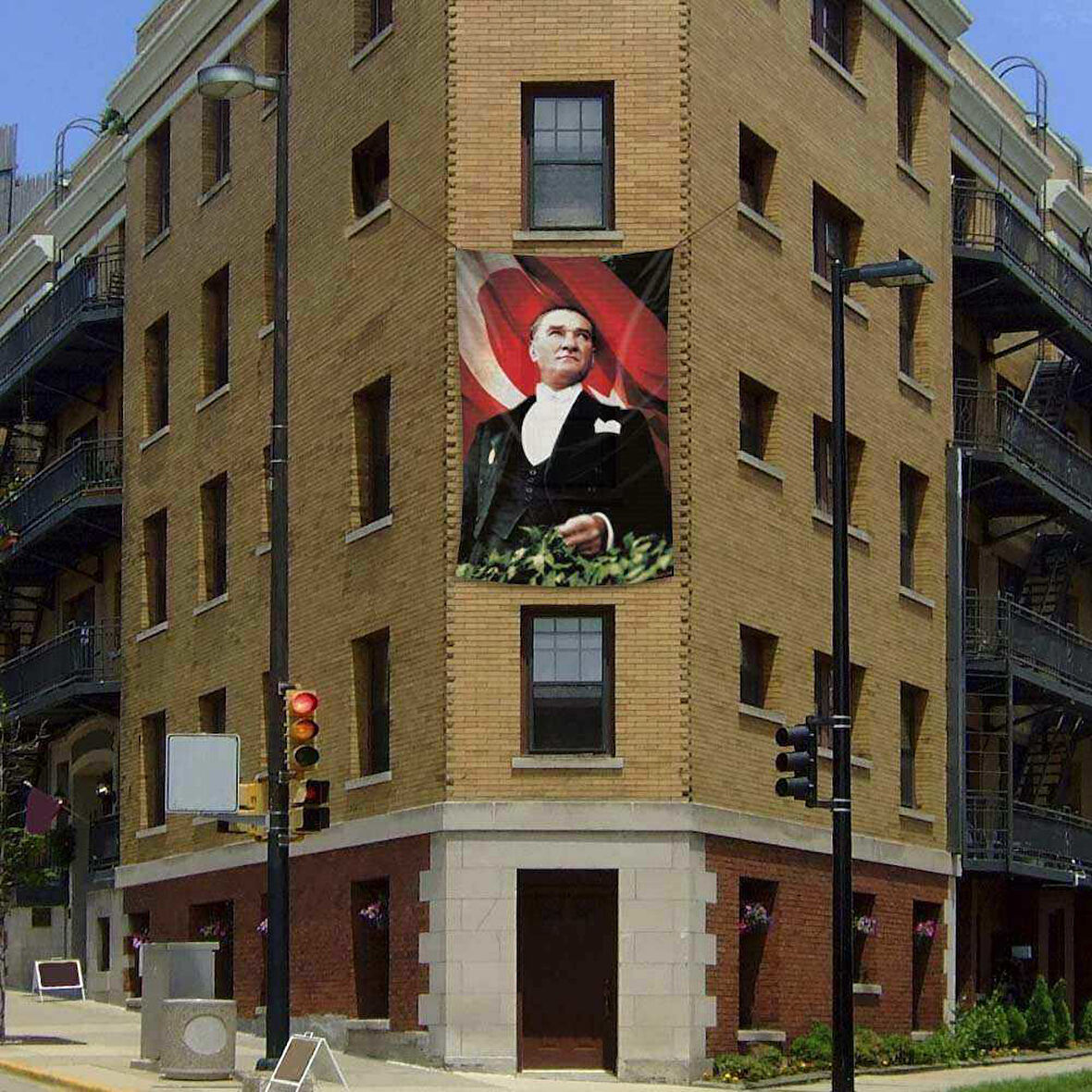 Ay Yıldızlı Atatürk Poster Cephebayrak- 2x3 Metre