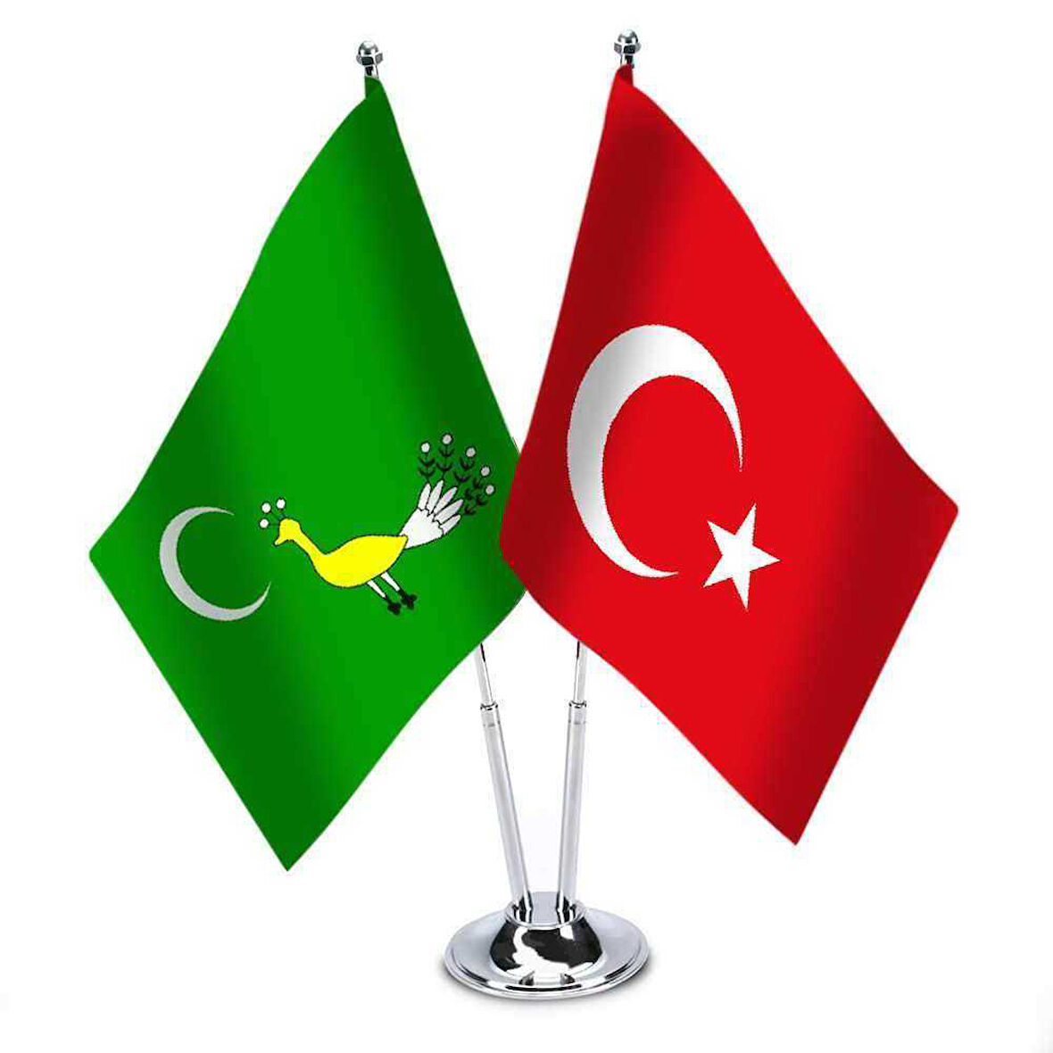 Gazneliler Ve Türkiye - Saten Masa Bayrağı