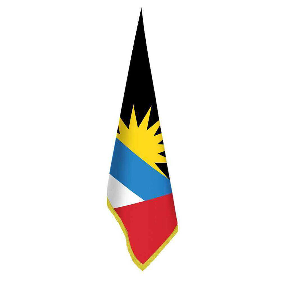 Antigua Ve Barbuda Bayrağı -ofis -makam-toplantı Odaları - Saçaklı Makam Bayrağı