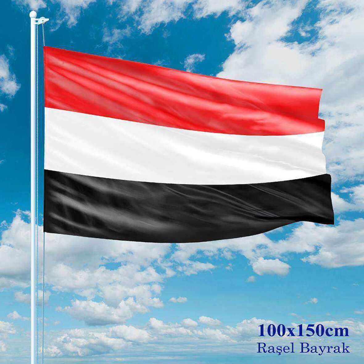 Yemen Bayrağı - 100x150 Cm (1 Metre X 1,5 Metre) - Raşel Kumaş