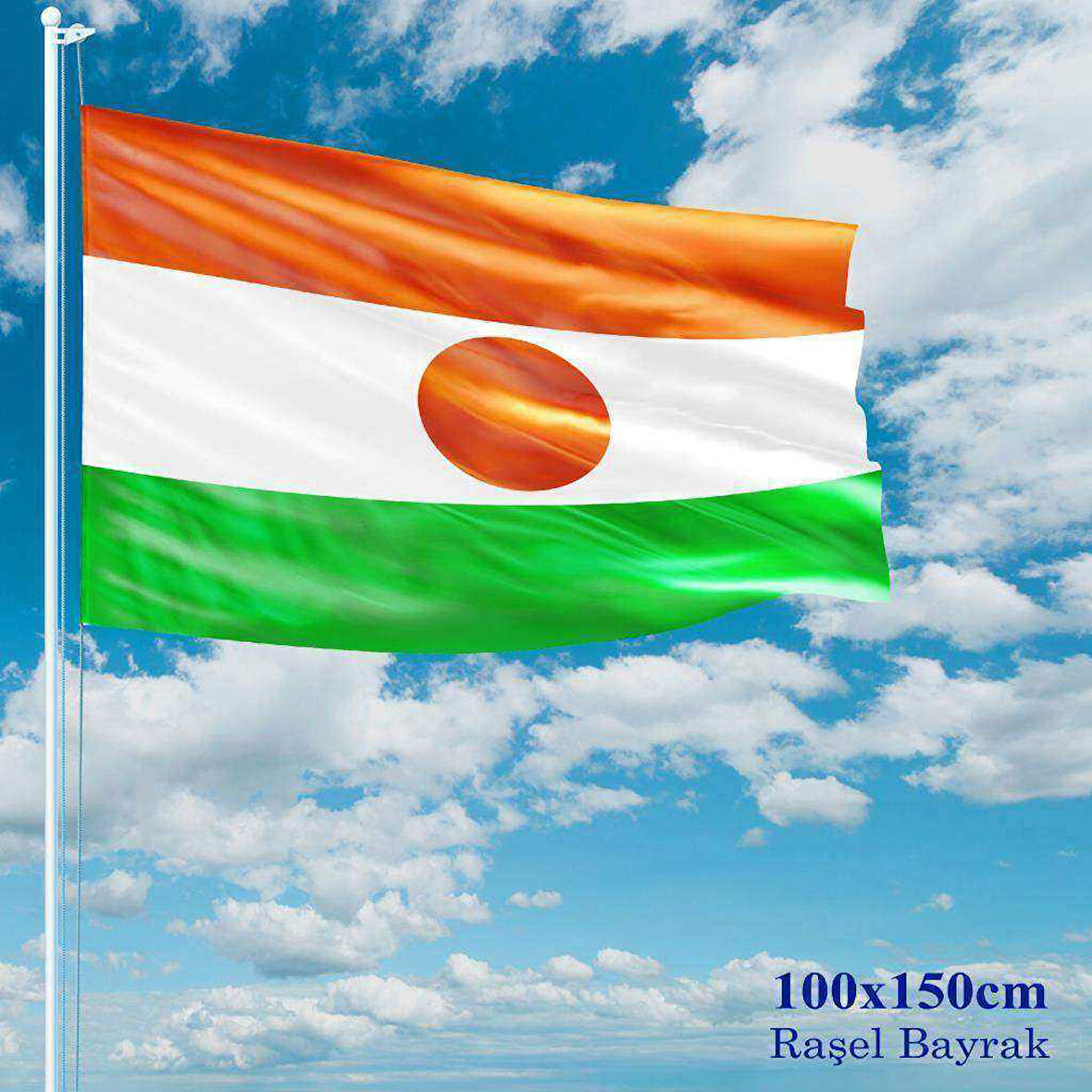 Nijer Bayrağı - 100x150 Cm (1 Metre X 1,5 Metre) - Raşel Kumaş