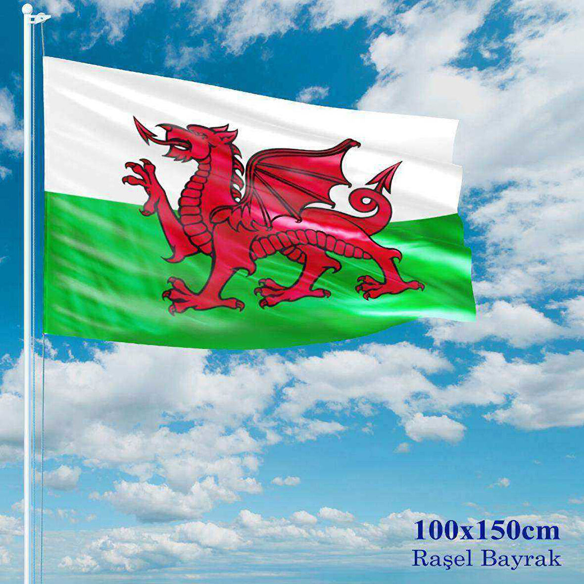 Galler Bayrağı - 100x150 Cm (1 Metre X 1,5 Metre) - Raşel Kumaş