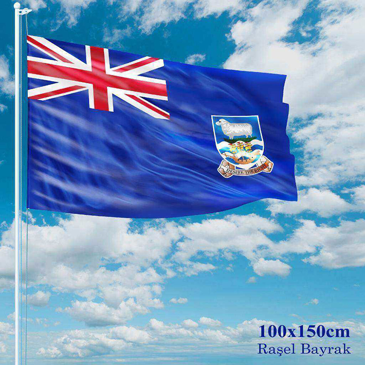 Falkland Bayrağı - 100x150 Cm (1 Metre X 1,5 Metre) - Raşel Kumaş