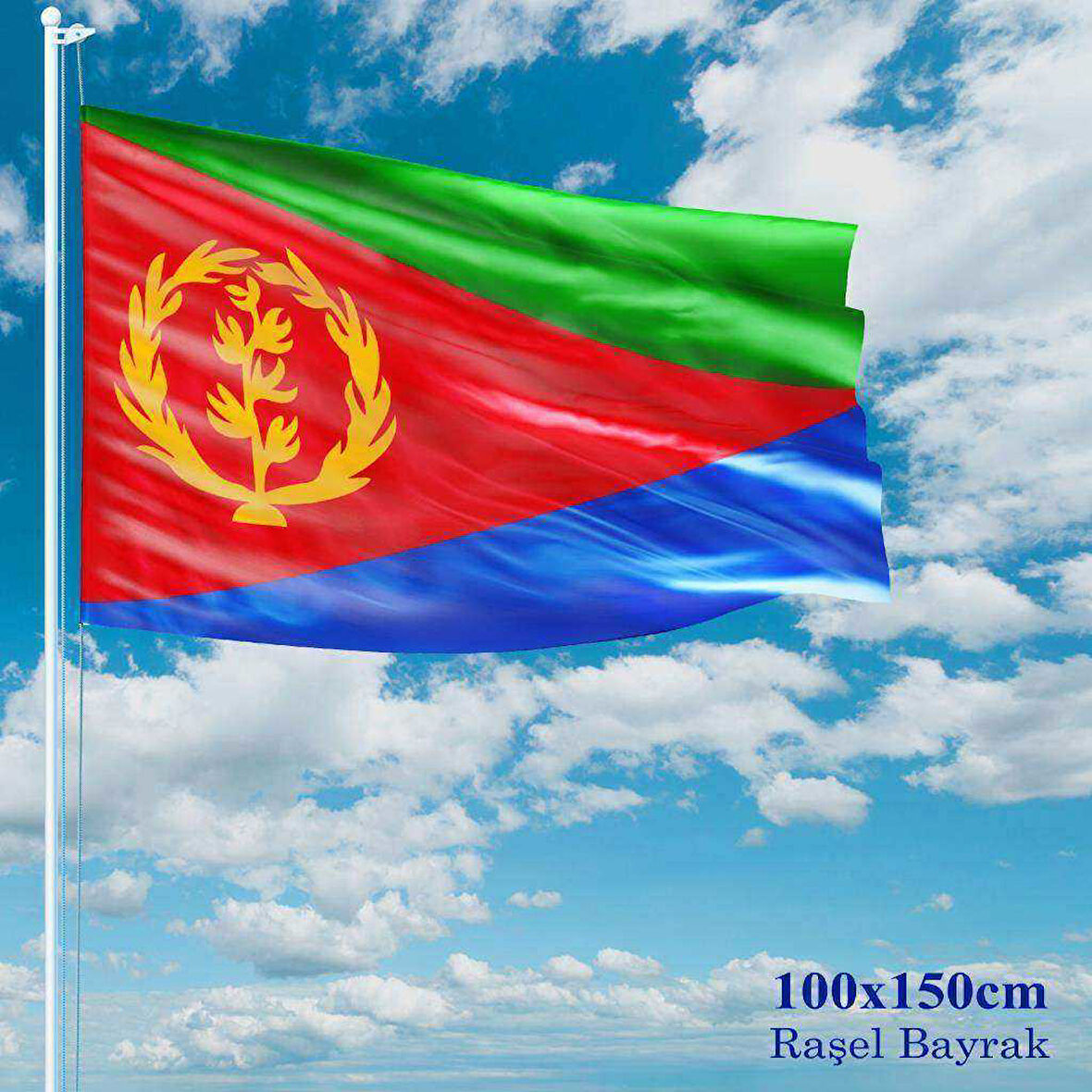 Eritre Bayrağı - 100x150 Cm (1 Metre X 1,5 Metre) - Raşel Kumaş