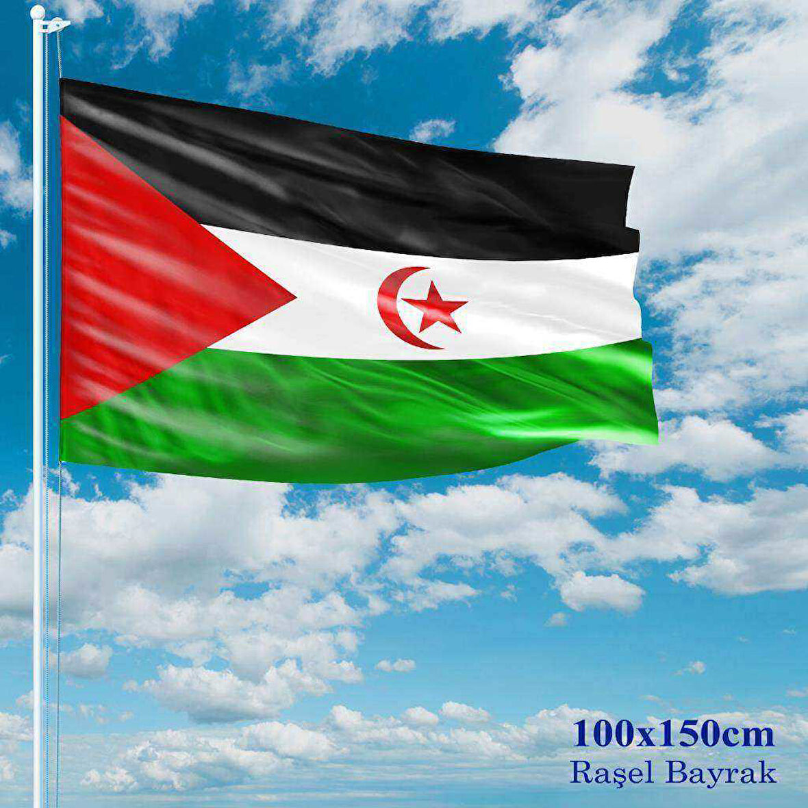Batı Sahra Bayrağı - 100x150 Cm (1 Metre X 1,5 Metre) - Raşel Kumaş
