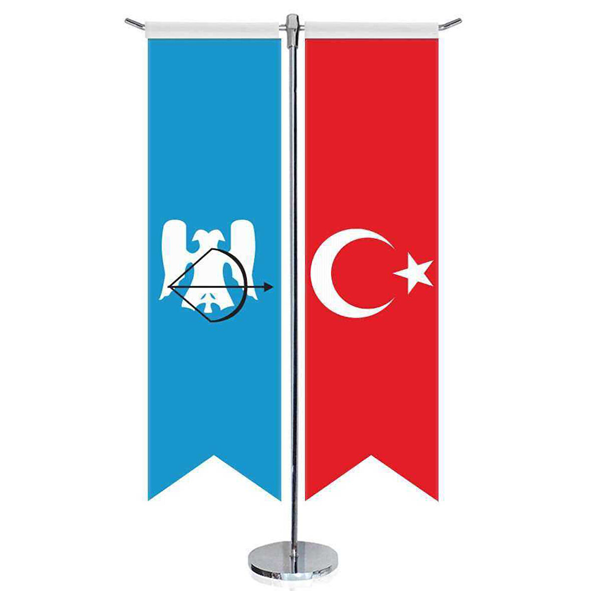 Büyük Selçuklu İmp, - 17 Eski Türk Devletleri Ve Türkiye -kırlangıç -saten T Direk 2li Masa Bayrağı