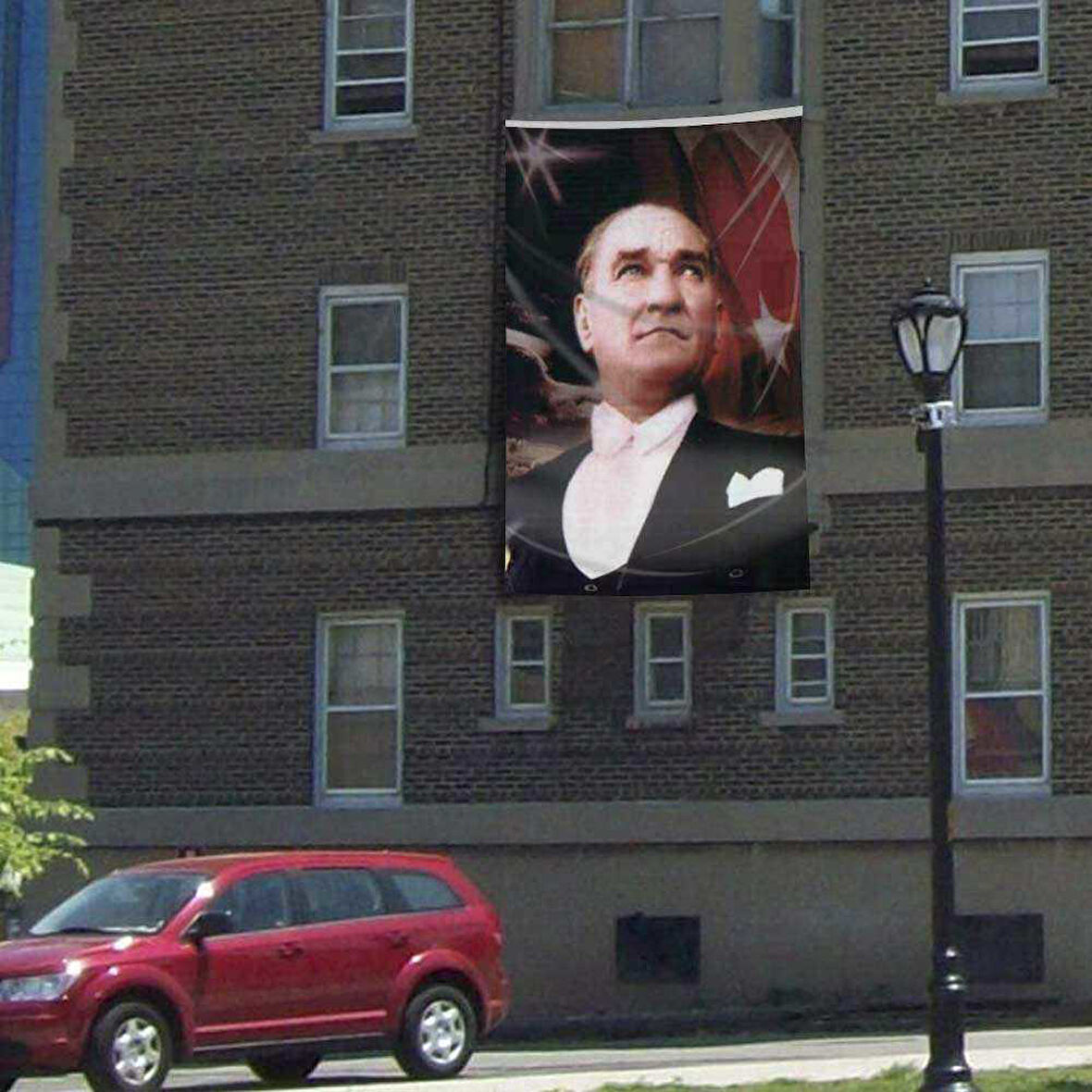 Ay Yıldız Sivil  Gazi Mustafa Kemal Atatürk Poster Cephe Bayrak -3x4,5 Metre