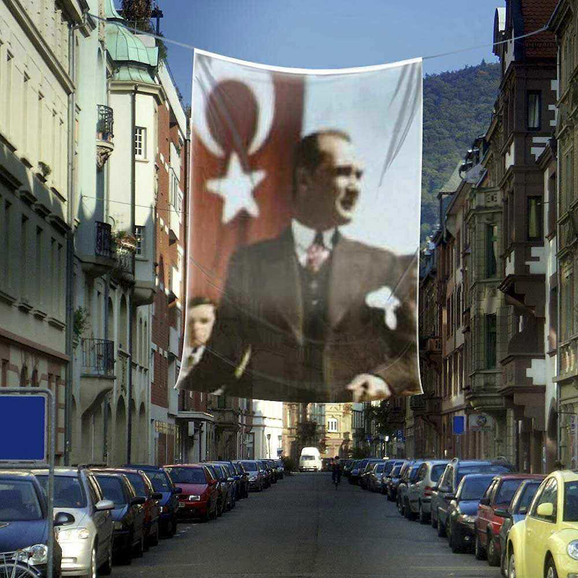 Sivil Gazi Mustafa Kemal Atatürk Poster Cephe Bayrağı - 4x6 Metre