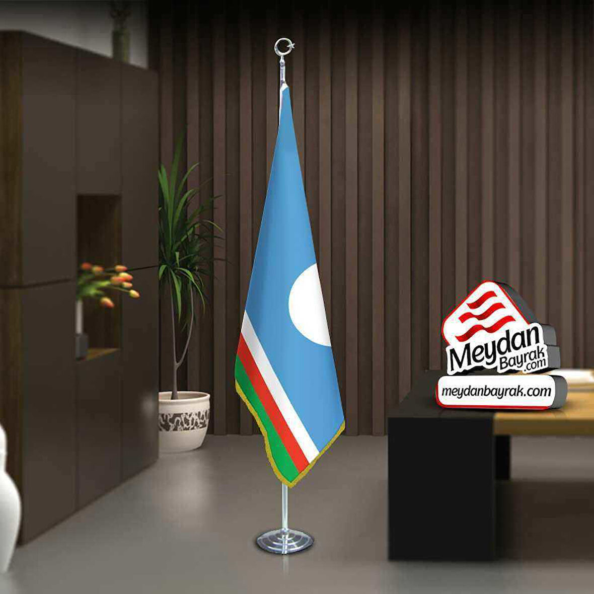 Yakutistan -saha Cumhuriyeti Bayrak -ofis -makam-toplantı Odaları -direkli -saçaklı Makam Bayrağı