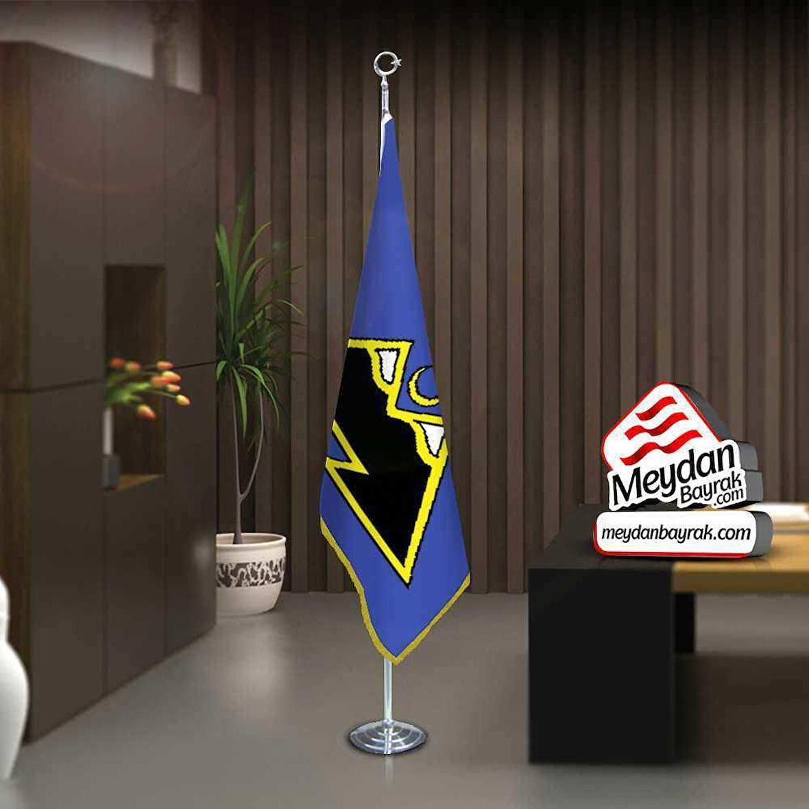 Karaçay -karaçaylı Bayrak -ofis -makam-toplantı Odaları -direkli -saçaklı Makam Bayrağı
