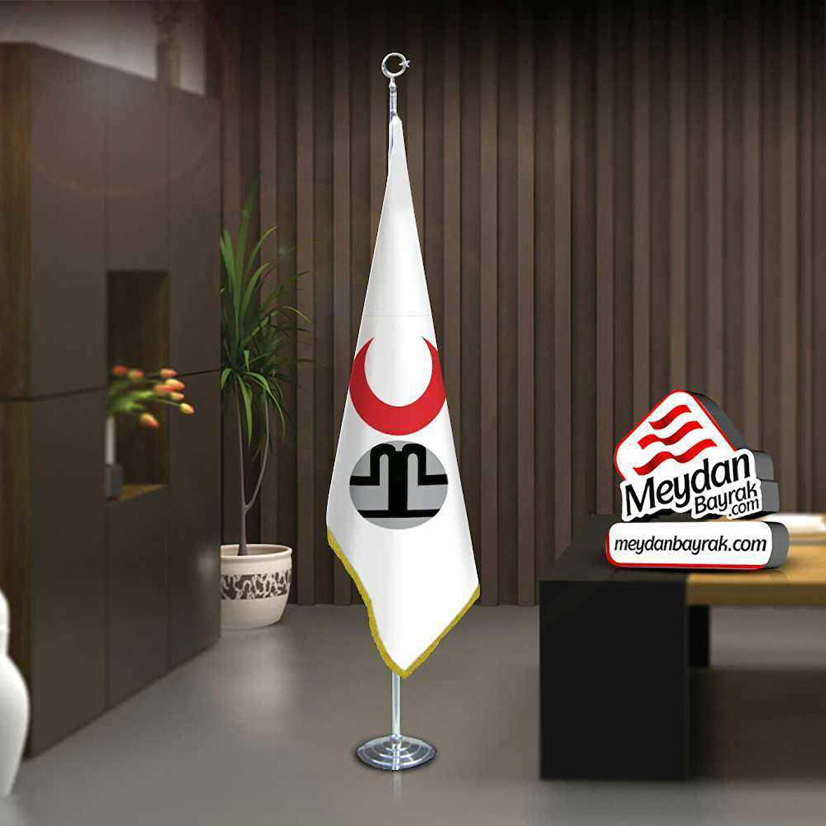 Altınordu Devleti Bayrağı-17 Eski Türk Devleti-makam-toplantı Odaları -direkli-saçaklı Makam Bayrağı