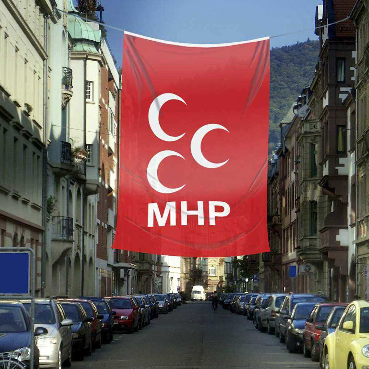 Bozkurt Hilal Kırmızı Sancak Bayrak Mhp Üç Hilal Sancağı (400x600 Cm)