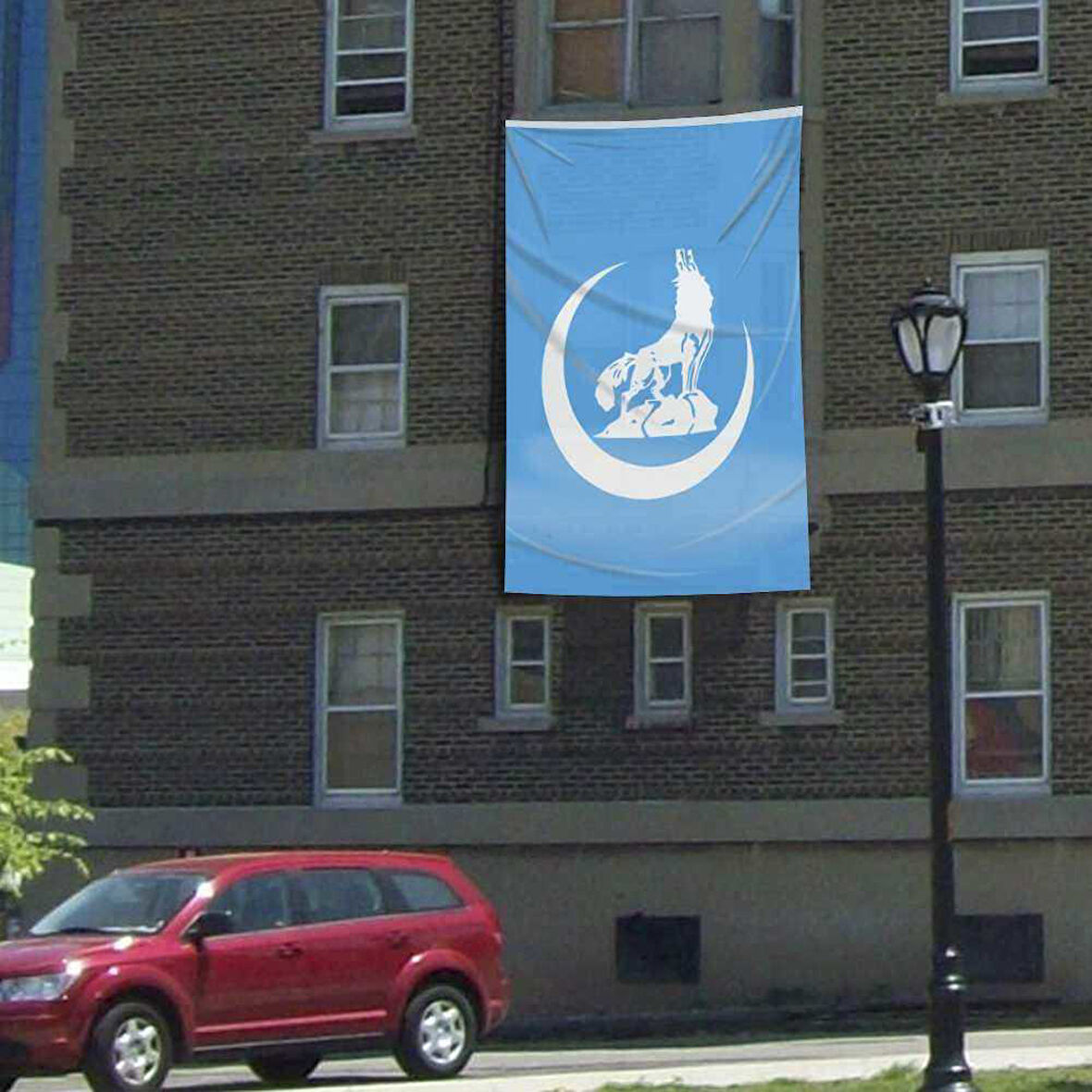 Mavi Bozkurt Hilal Bayrak - Flama (300x450 Cm) Raşel Kumaş