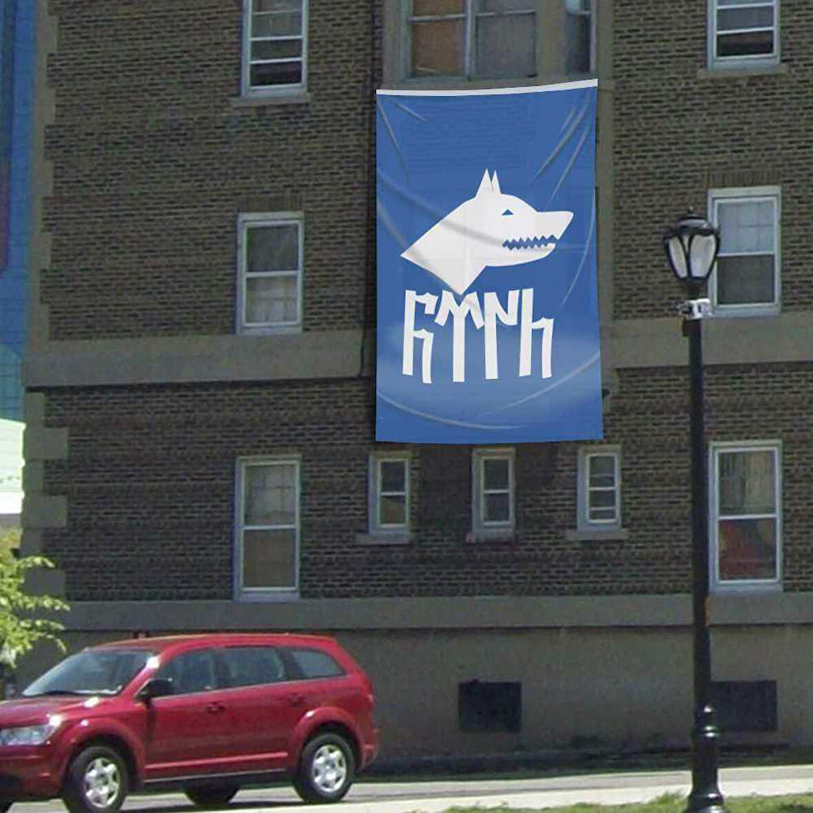 Göktürkçe Türk Yazılı Göktürk Kağanlığı Bayrak 300x450 Cm - Raşel Kumaş - Flama