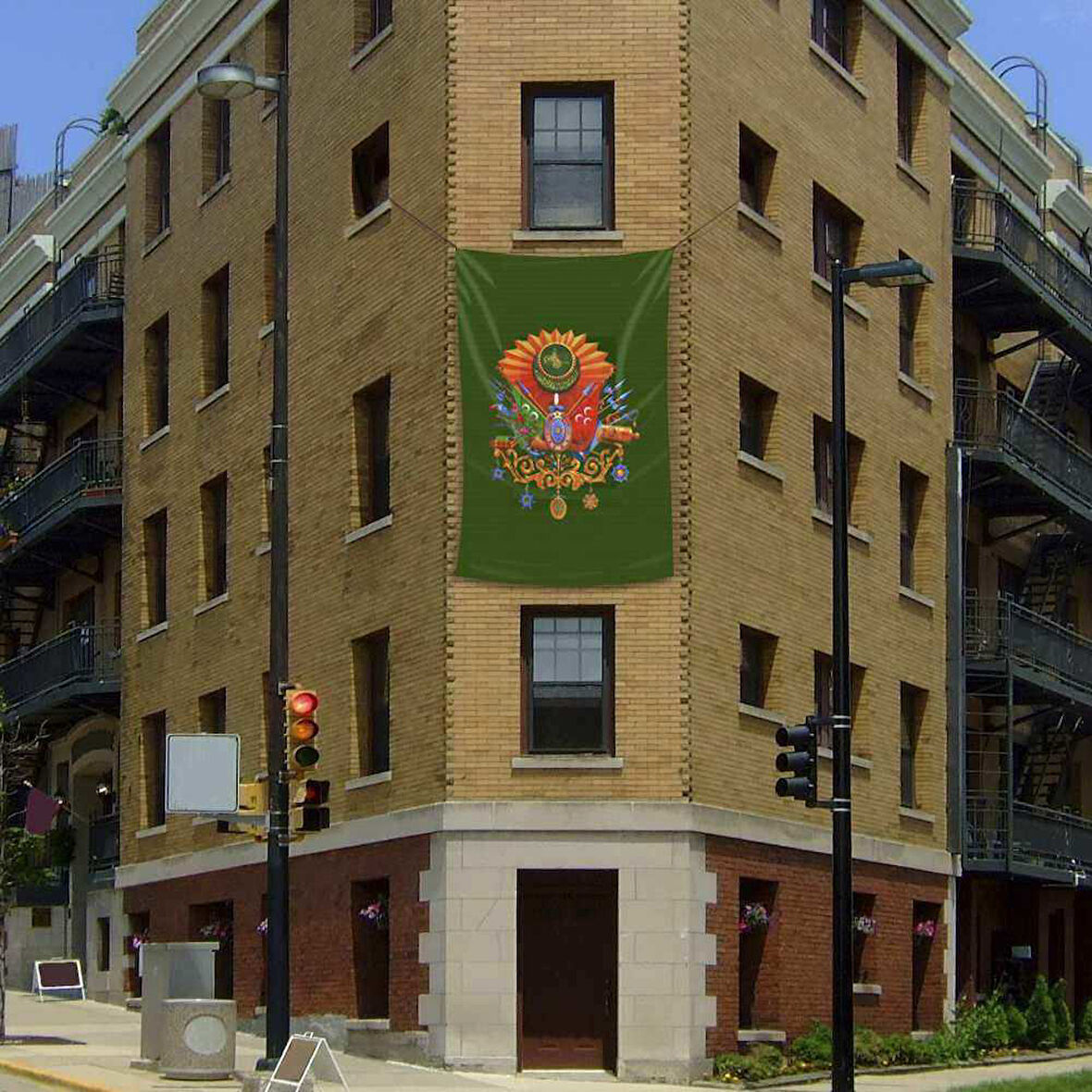 Yeşil Osmanlı Arması - Sancak Bayrak - 200x300 Cm Raşel Kumaş - Flama