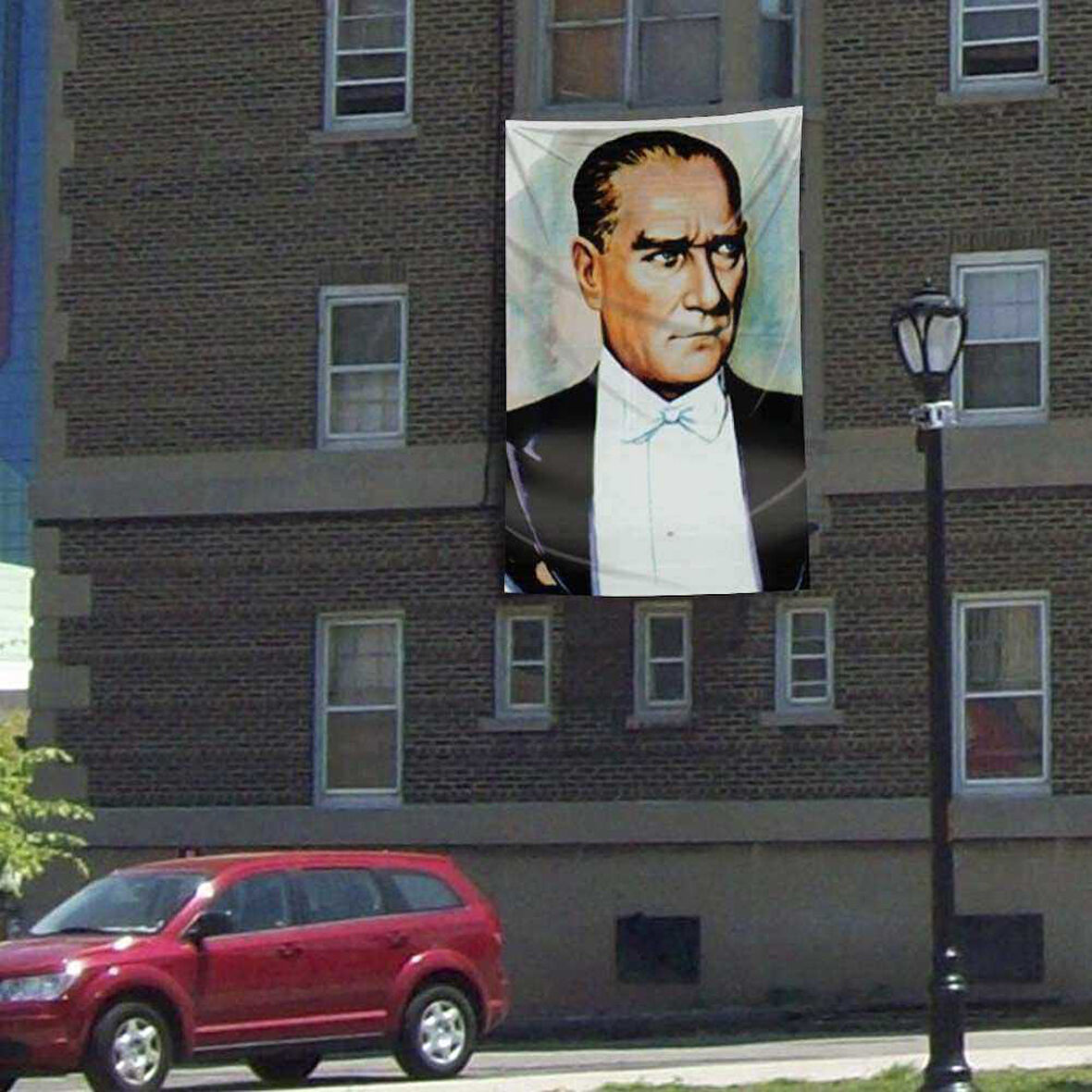 Gazi Mustafa Kemal Atatürk Portre Poster Dış Cephe Bayrağı -300x450cm - 3x4,5 Metre