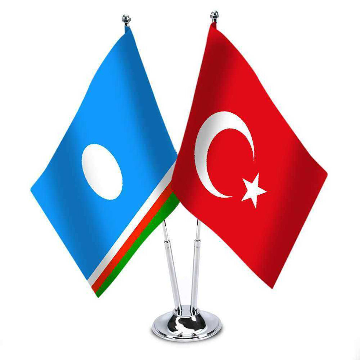 Yakutistan-saha - Türkiye - Saten Masa Bayrağı
