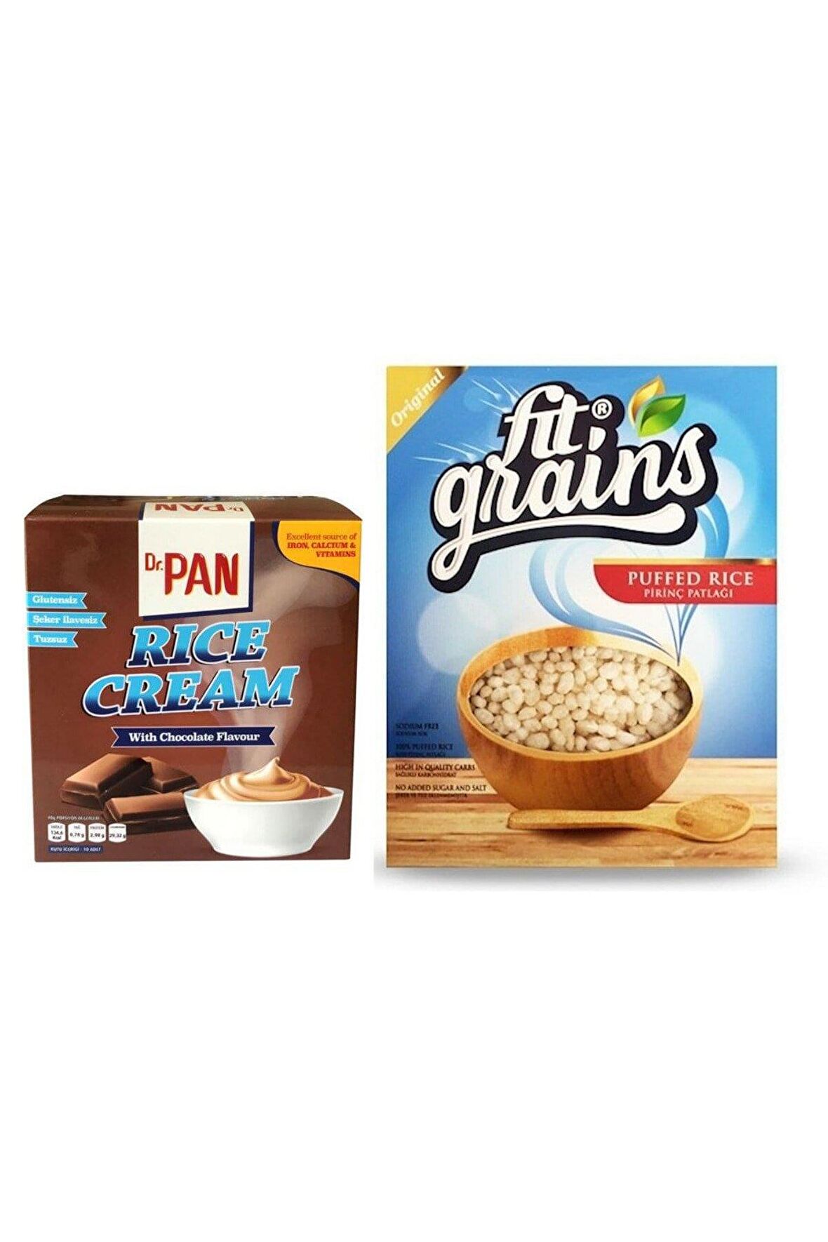 Rice Cream Çikolatalı 400 Gr & Fitgrains Şekersiz Pirinç Patlağı 250 Gr