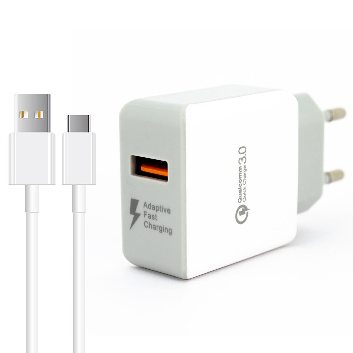 Global X88 UsbA Quick Charger 3.0 UsbA to Type-C Kablolu Hızlı Şarj Aleti Set
