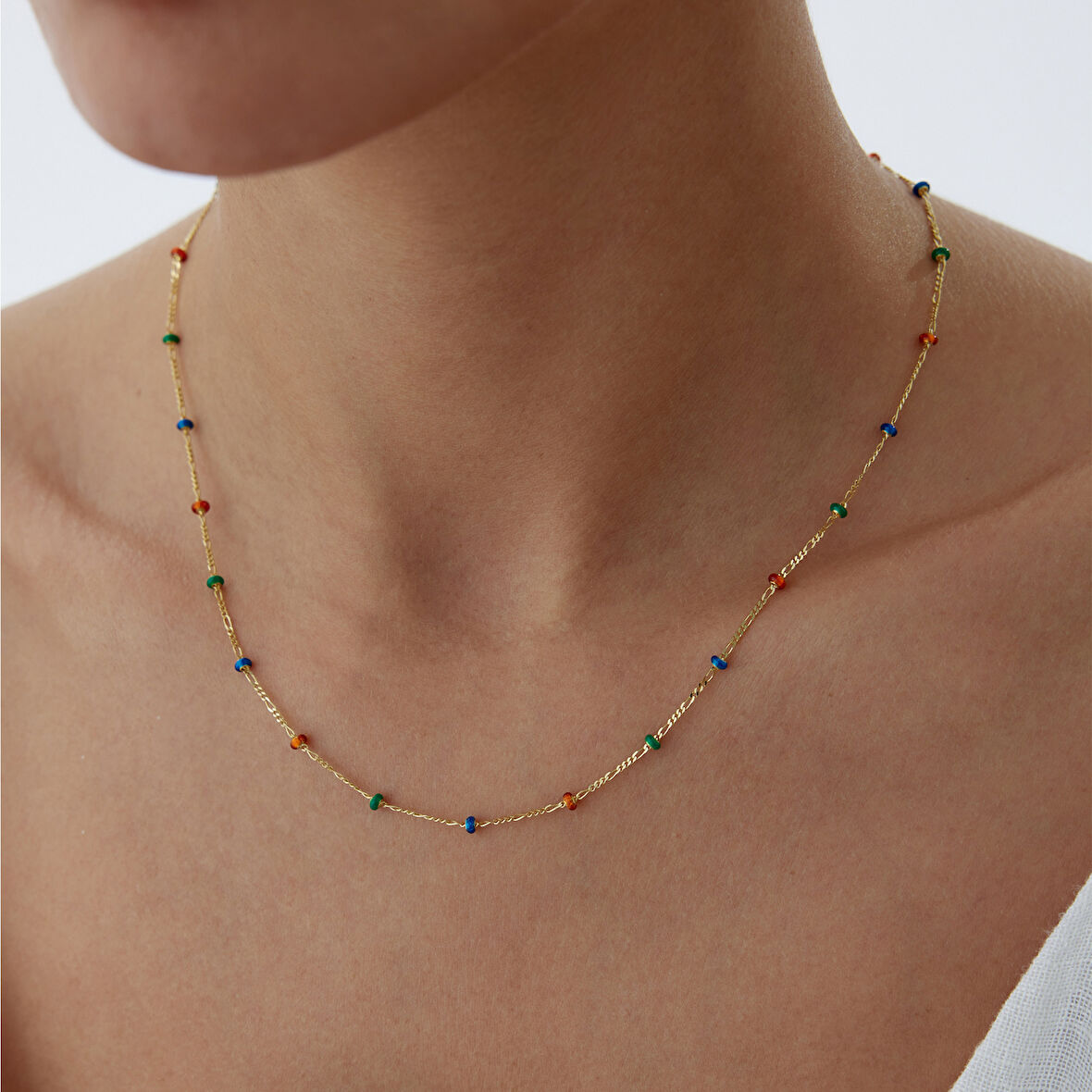 Renkli Sıra Toplu Kolye