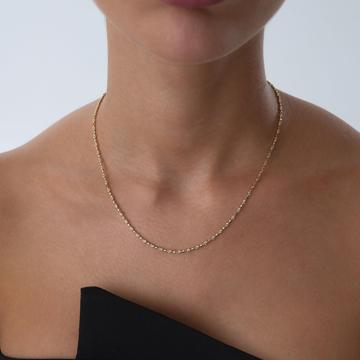 Simli Pırıltı Zincir Kolye