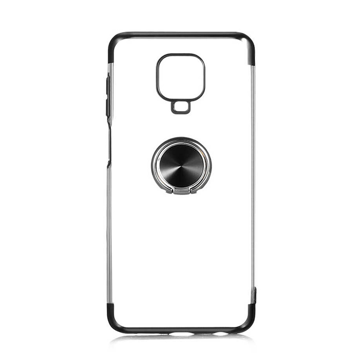 Redmi Note 9S / Redmi Note 9 Pro Kılıf Kenarları Renkli Yüzüklü Manyetik Silikon