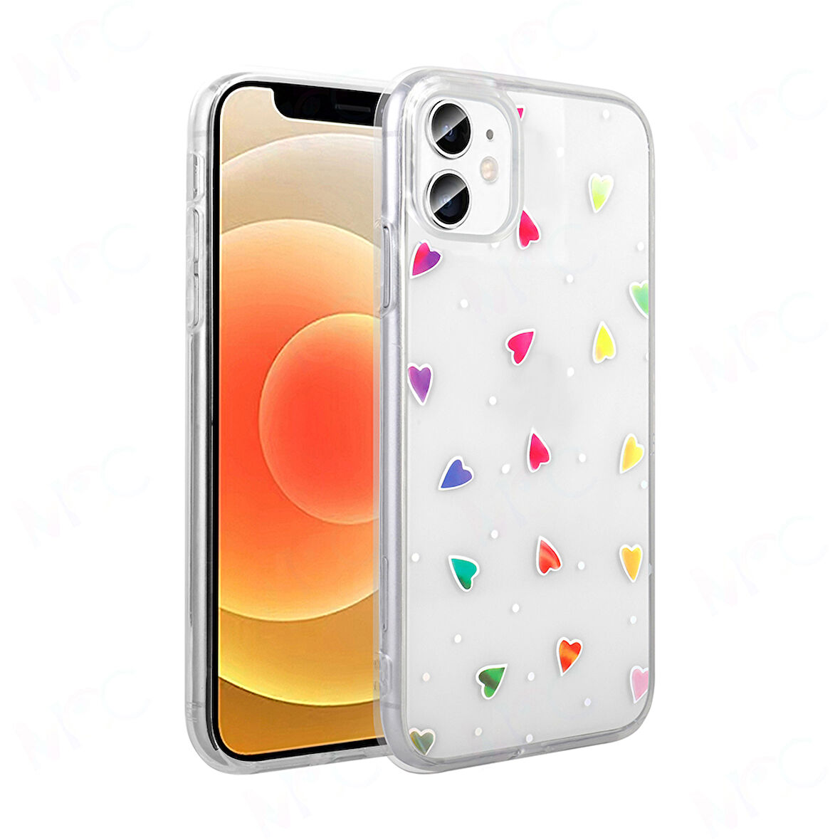 iPhone 11 Kılıf Şeffaf Desenli Figürlü Folk Sert Kapak